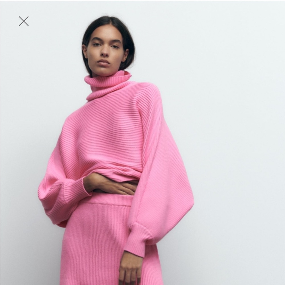 NWT Zara High Collar Knit Sweater